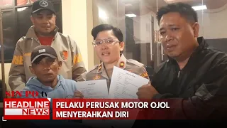 Pelaku Perusak Motor Ojol Menyerahkan Diri