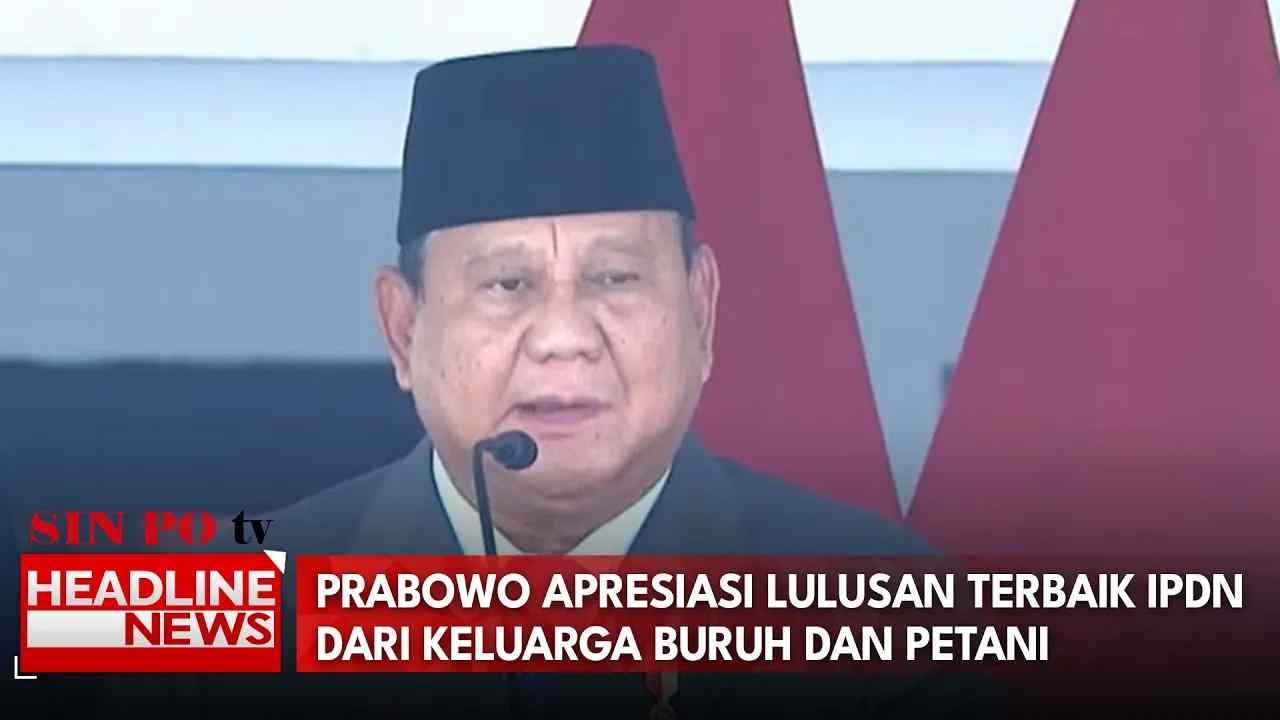 Prabowo Apresiasi Lulusan Terbaik IPDN Dari Keluarga Buruh Dan Petani