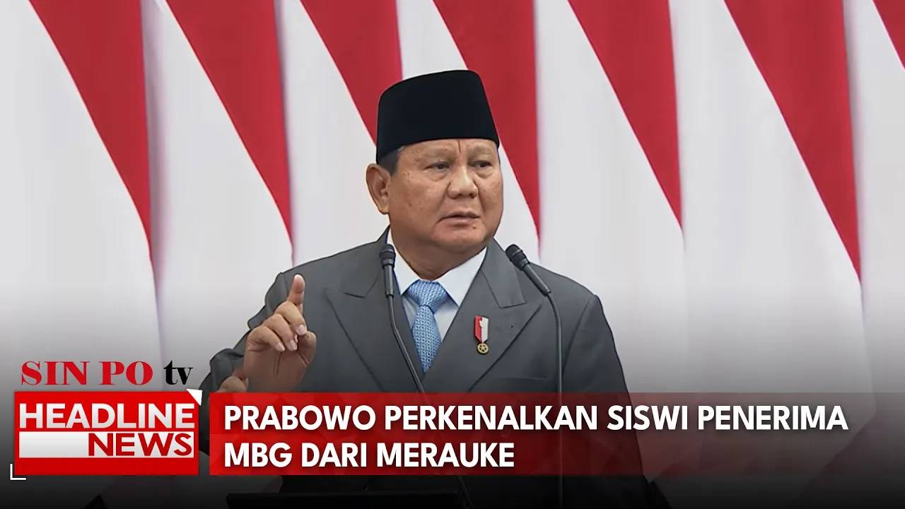 Prabowo Perkenalkan Siswi Penerima MBG Dari Merauke