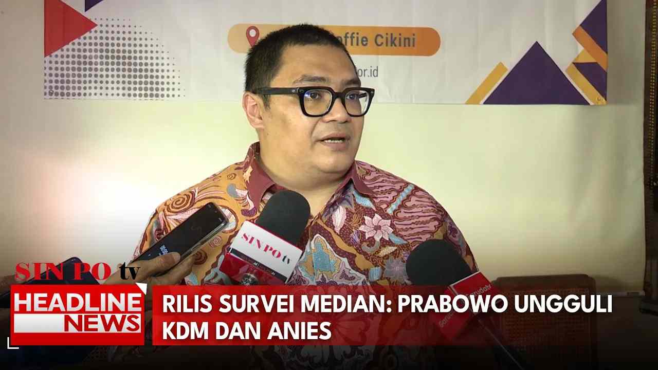 Rilis Survei Median: Prabowo Ungguli KDM dan Anies