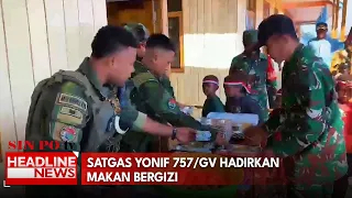 Satgas Yonif 757/Gv Hadirkan Makan Bergizi