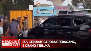 SUV Seruduk Gerobak Pedagang, 4 Orang Terluka