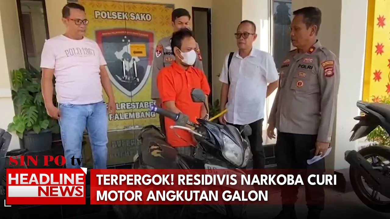 Terpergok! Residivis Narkoba Curi Motor Angkutan Galon