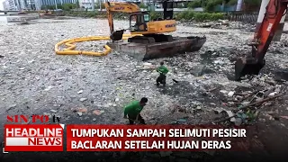 Tumpukan Sampah Selimuti Pesisir Baclaran Setelah Hujan Deras