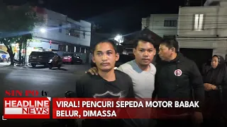 Viral! Pencuri Sepeda Motor Babak Belur, Dimassa