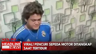 Viral! Pencuri Sepeda Motor Ditangkap Saat Tertidur