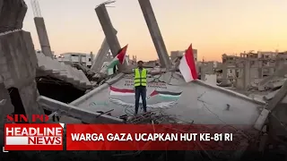 Warga Gaza Ucapkan HUT ke-81 RI