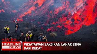 Wisatawan Saksikan Lahar Etna Dari Dekat
