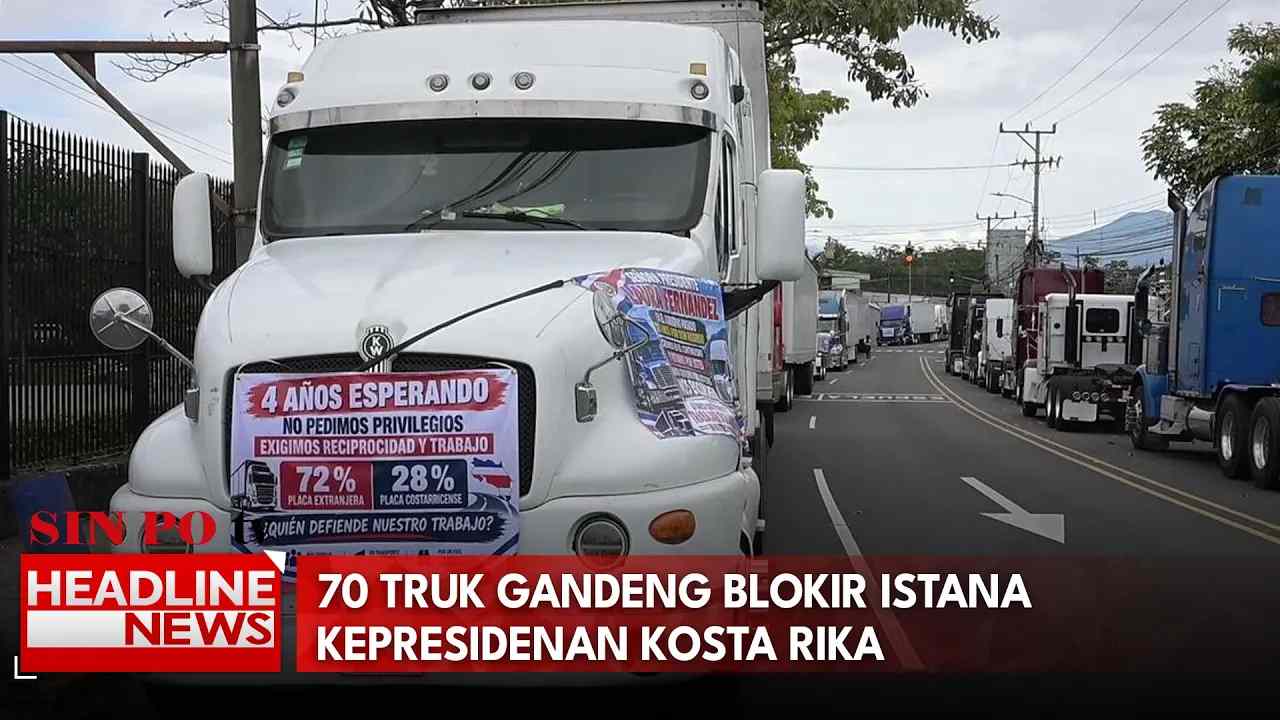 70 Truk Gandeng Blokir Istana Kepresidenan Kosta Rika