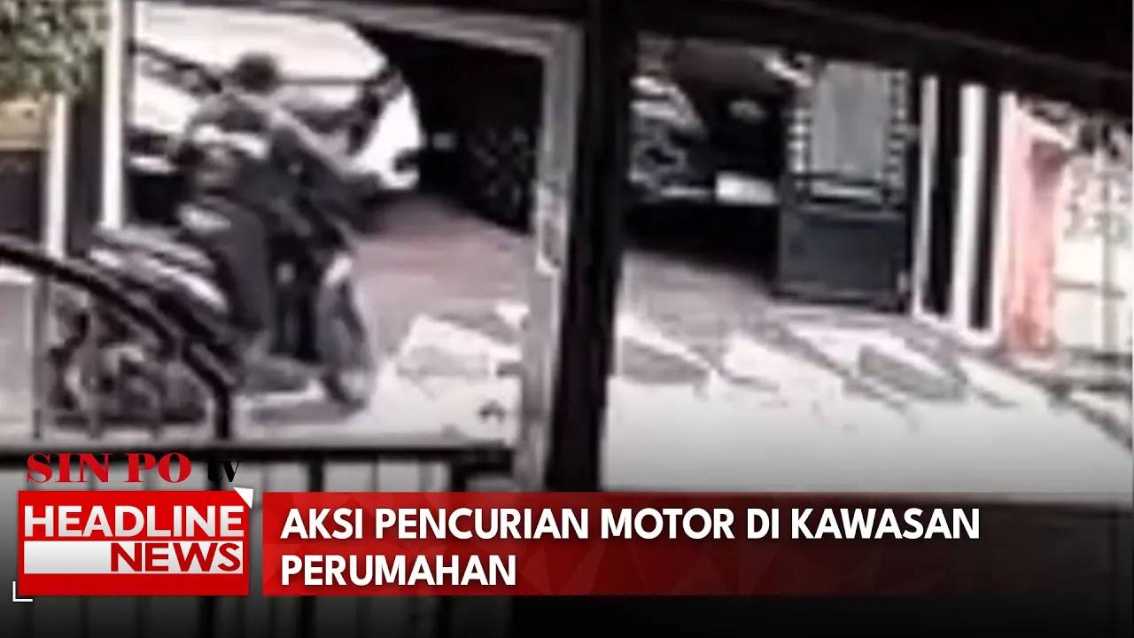 Aksi Pencurian Motor di Kawasan Perumahan