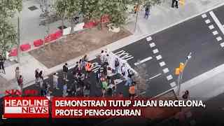 Demonstran Tutup Jalan Barcelona, Protes Penggusuran