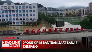 Drone Kirim Bantuan Saat Banjir Zhejiang