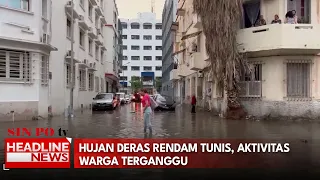 Hujan Deras Rendam Tunis, Aktivitas Warga Terganggu