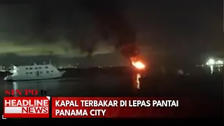Kapal Terbakar di Lepas Pantai Panama City