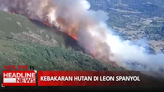 Kebakaran Hutan Di Leon Spanyol