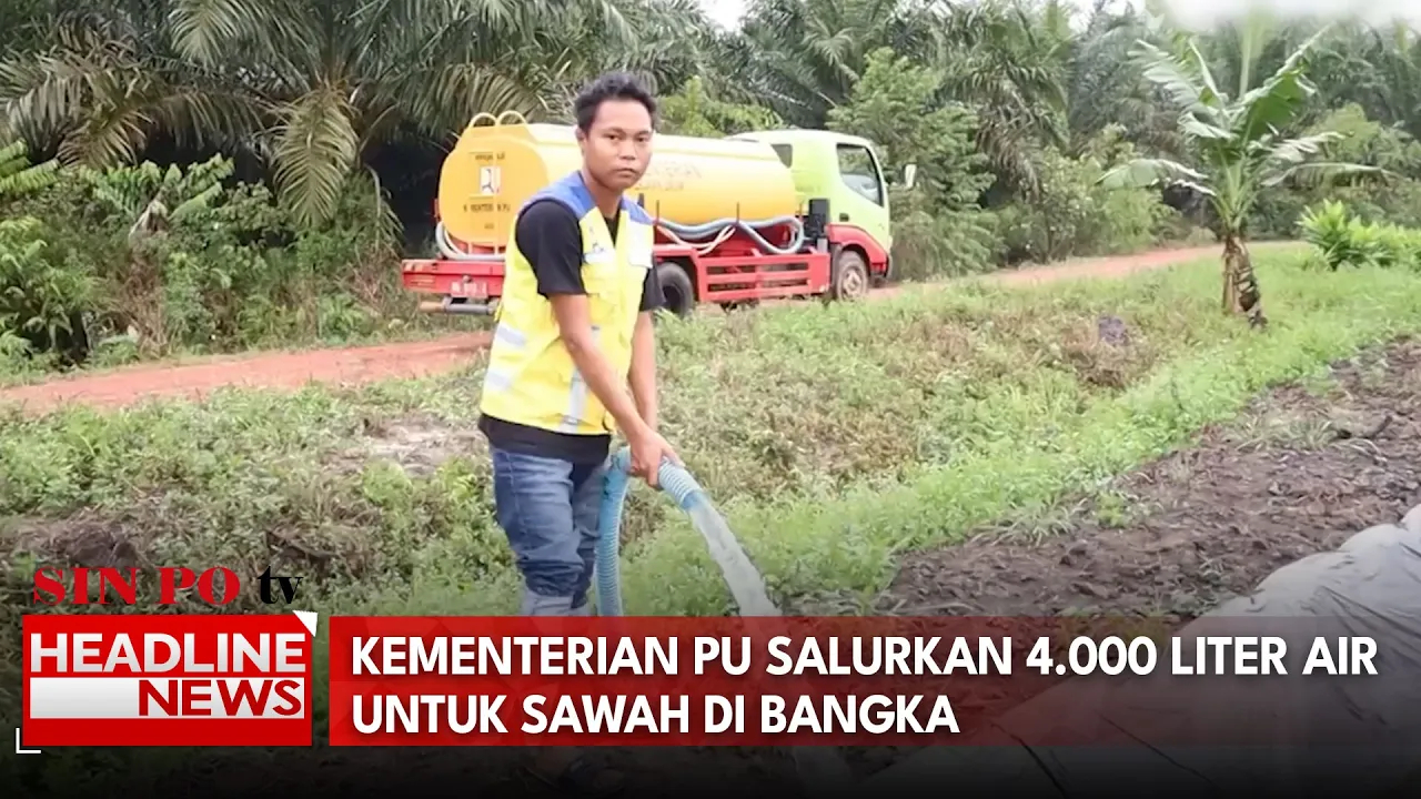 Kementerian PU Salurkan 4.000 Liter Air Untuk Sawah di Bangka
