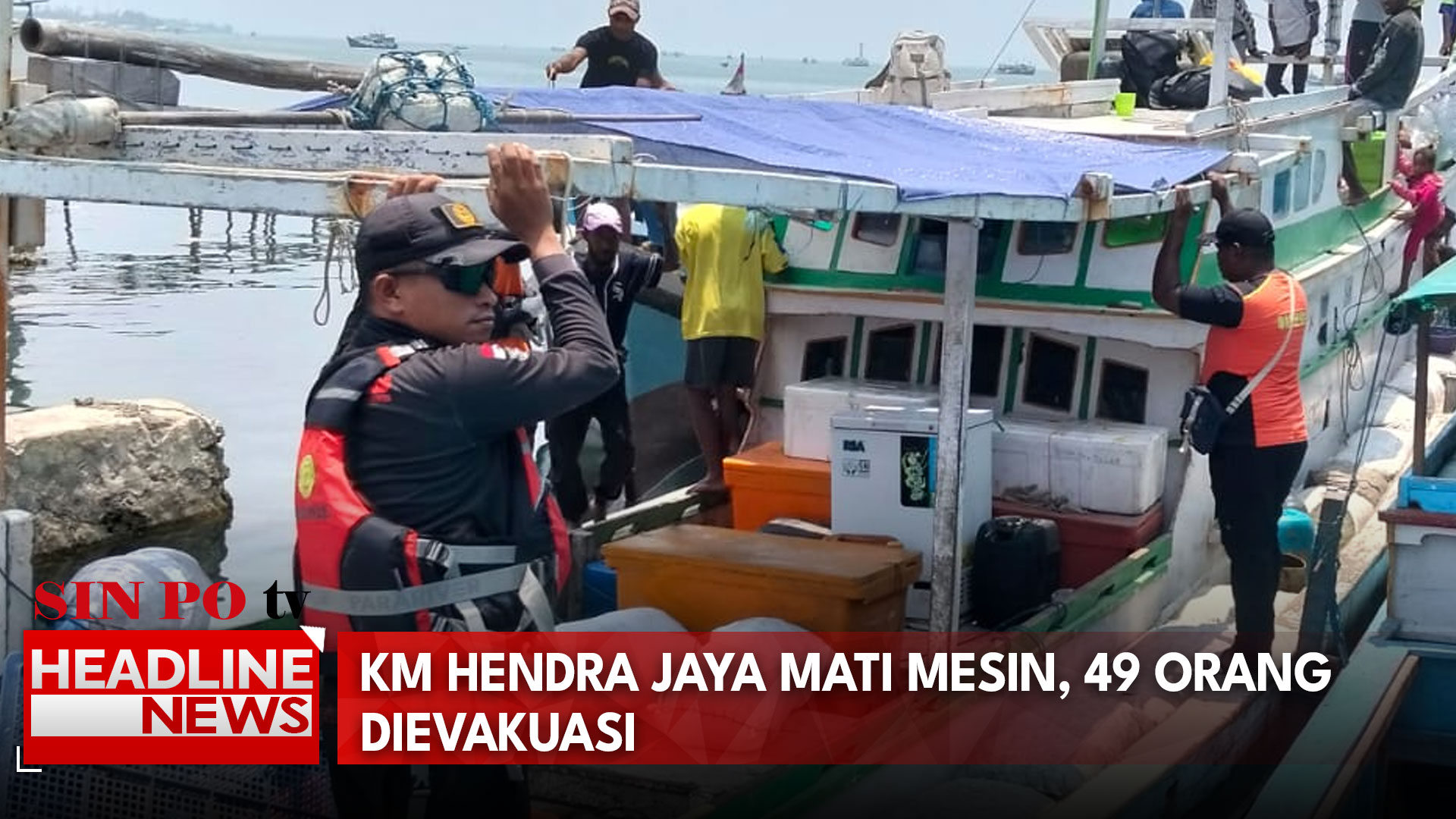 KM Hendra Jaya Mati Mesin, 49 Orang Dievakuasi
