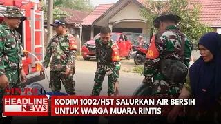 Kodim 1002/HST Salurkan Air Bersih Untuk Warga Muara Rintis