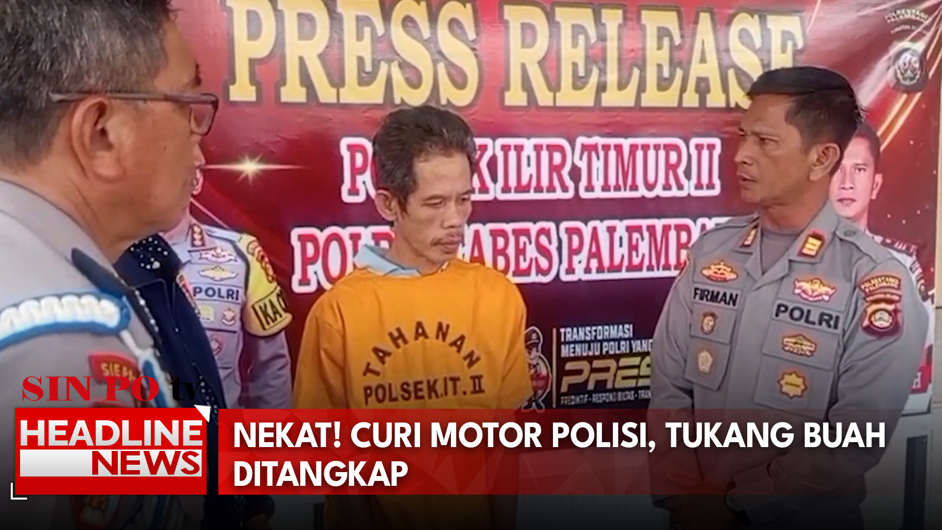 Nekat! Curi Motor Polisi, Tukang Buah Ditangkap
