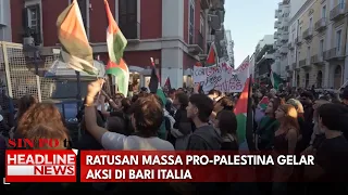 Ratusan Massa Pro-Palestina Gelar Aksi di Bari Italia