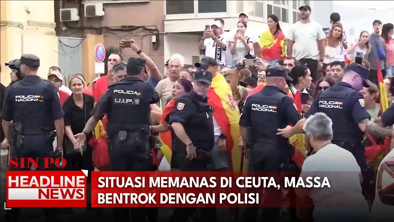 Situasi Memanas di Ceuta, Massa Bentrok Dengan Polisi