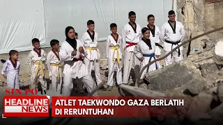 Atlet Taekwondo Gaza Berlatih di Reruntuhan