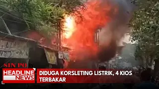 Diduga Korsleting Listrik, 4 Kios Terbakar