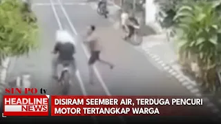 Disiram Seember Air, Terduga Pencuri Motor Tertangkap Warga