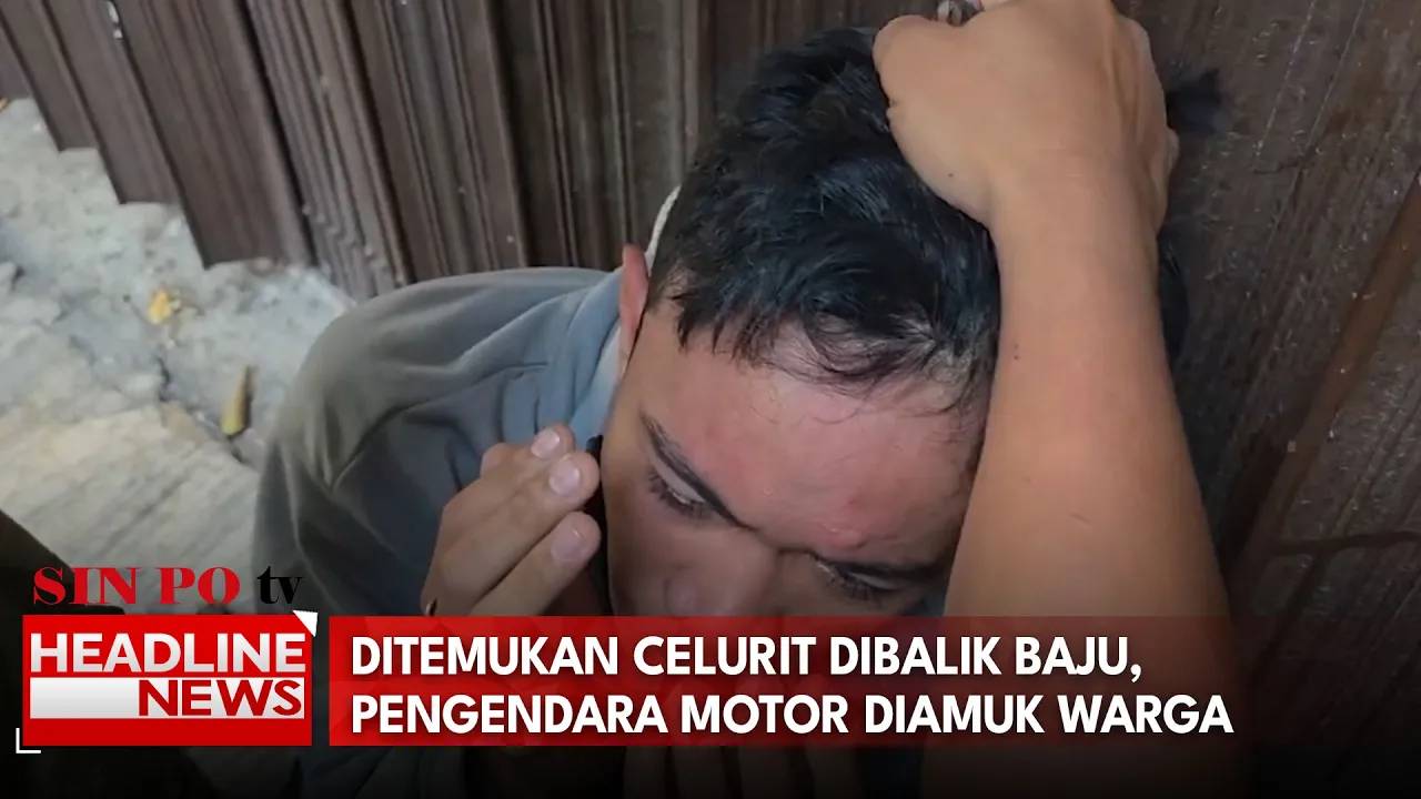 Ditemukan Celurit Dibalik Baju, Pengendara Motor Diamuk Warga