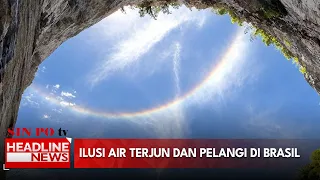 Ilusi Air Terjun Dan Pelangi di Brasil