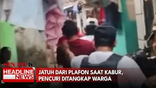 Jatuh Dari Plafon Saat Kabur, Pencuri Ditangkap Warga