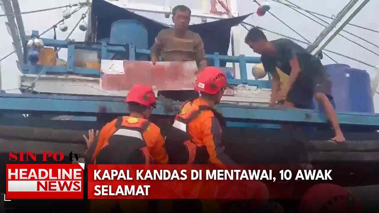 Kapal Kandas di Mentawai, 10 Awak Selamat