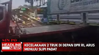 Kecelakaan 2 Truk di Depan DPR RI, Arus Menuju Slipi Padat