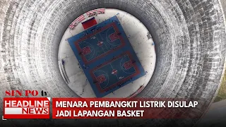 Menara Pembangkit Listrik Disulap Jadi Lapangan Basket