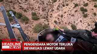 Pengendara Motor Terluka Dievakuasi Lewat Udara