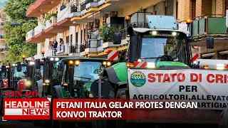 Petani Italia Gelar Protes Dengan Konvoi Traktor