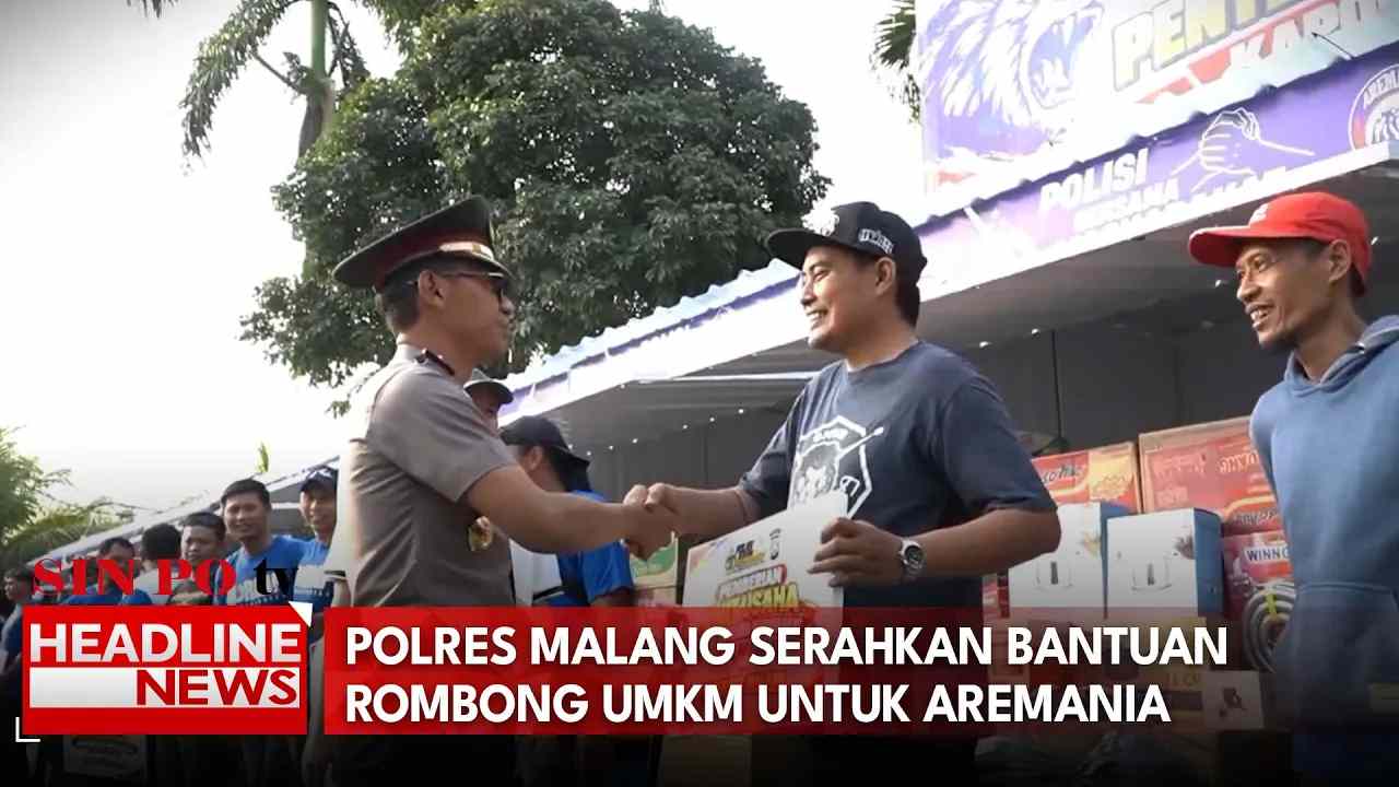 Polres Malang Serahkan Bantuan Rombong UMKM Untuk Aremania