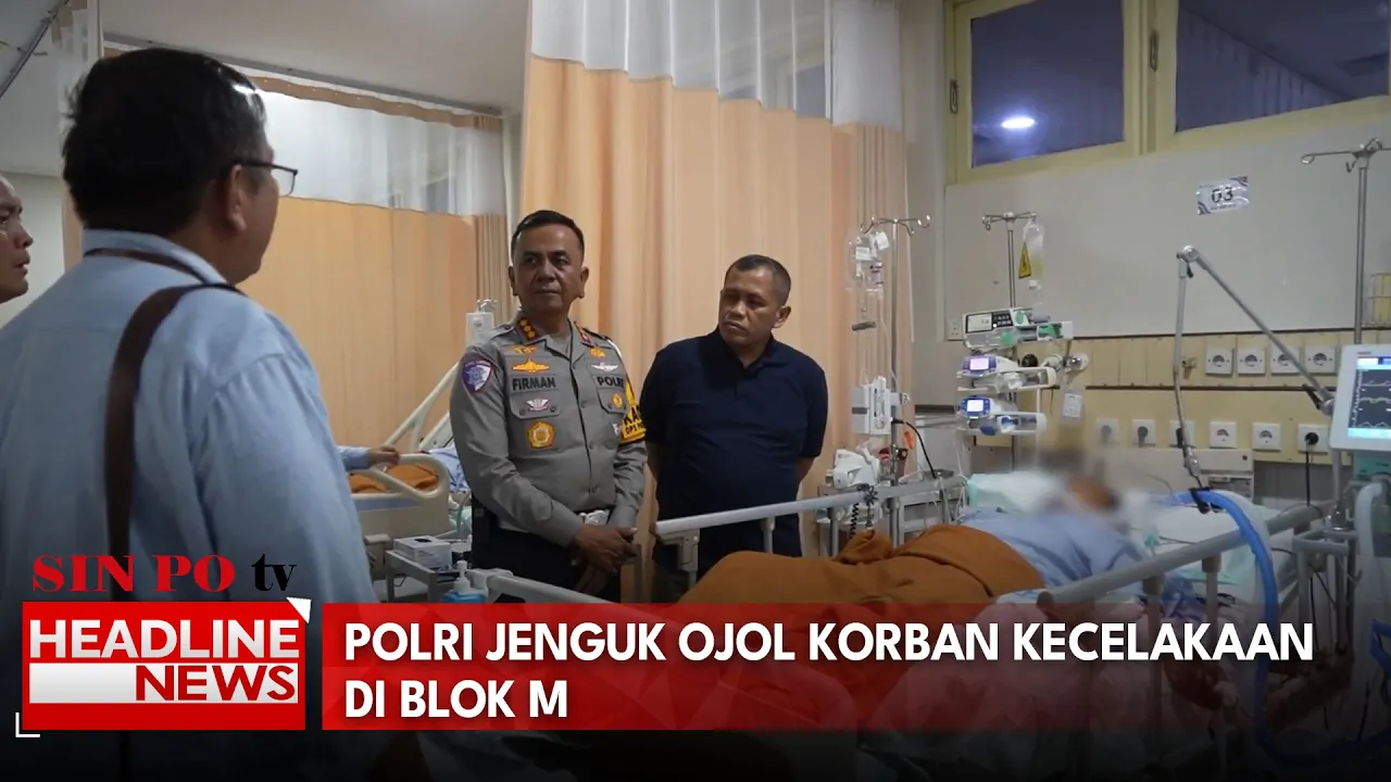 Polri Jenguk Ojol Korban Kecelakaan di Blok M