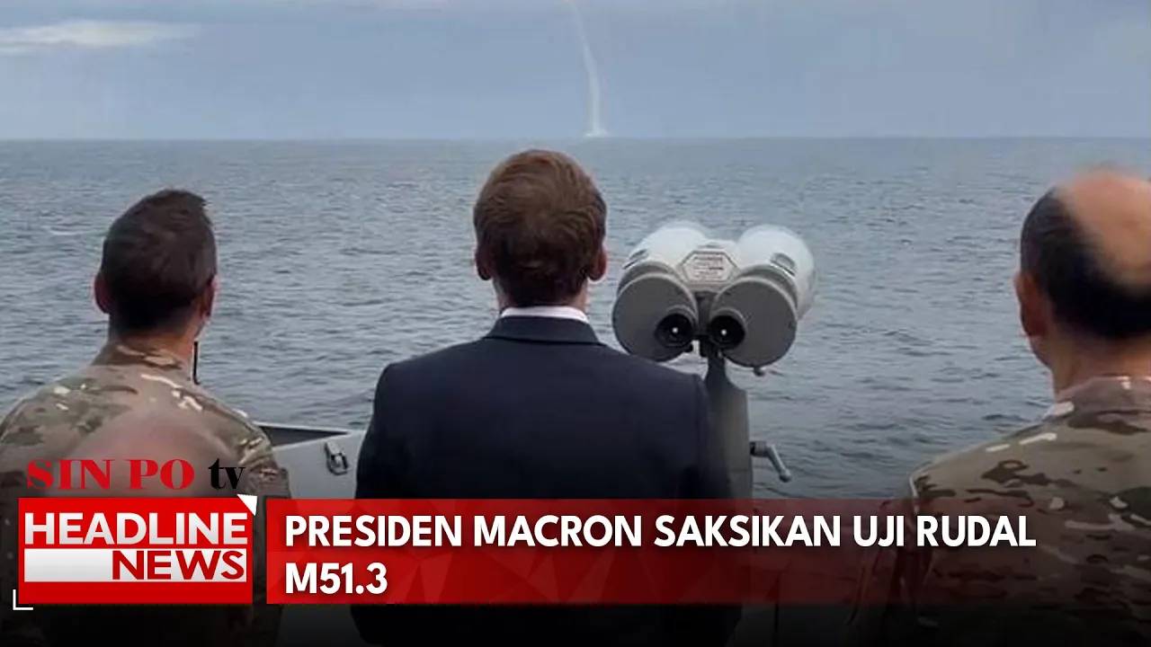 Presiden Macron Saksikan Uji Rudal M51.3