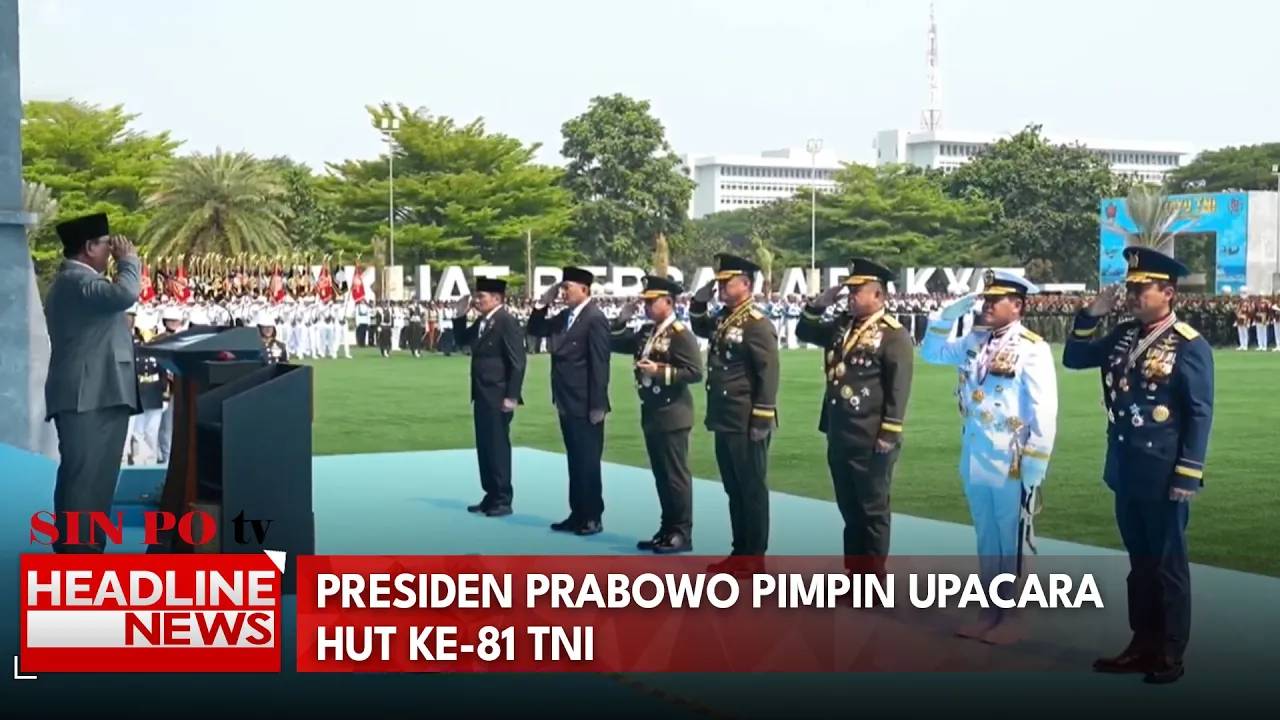 Presiden Prabowo Pimpin Upacara HUT ke-81 TNI