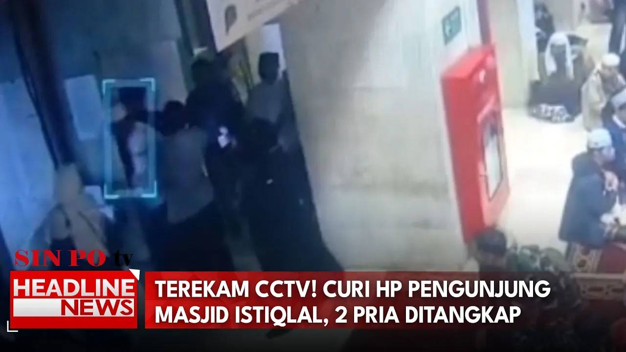 Terekam CCTV! Curi HP Pengunjung Masjid Istiqlal, 2 Pria Ditangkap