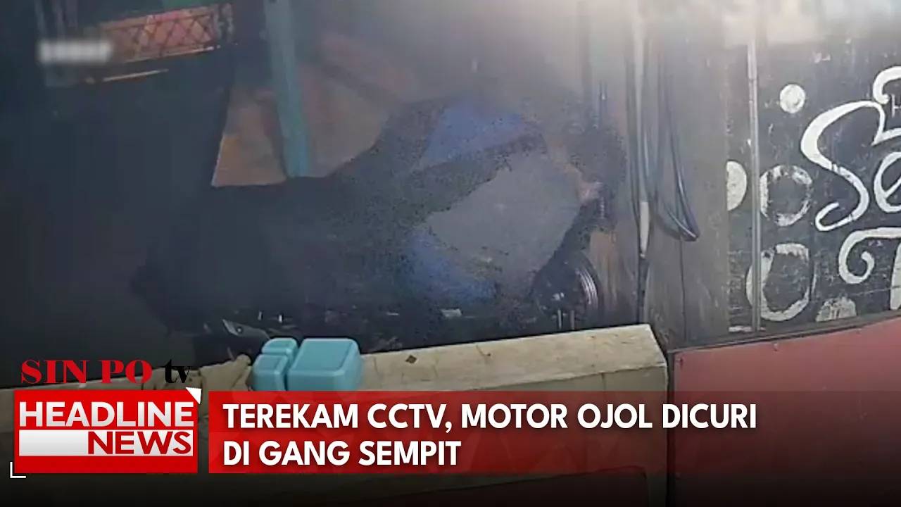 Terekam CCTV, Motor Ojol Dicuri di Gang Sempit