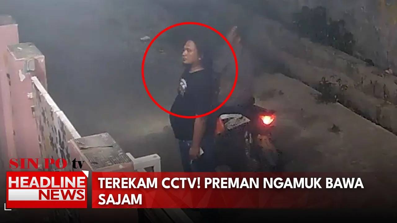 Terekam CCTV! Preman Ngamuk Bawa Sajam