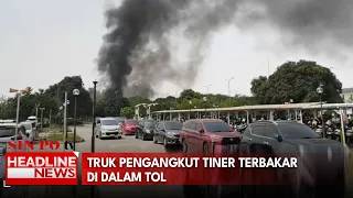 Truk Pengangkut Tiner Terbakar di Dalam Tol