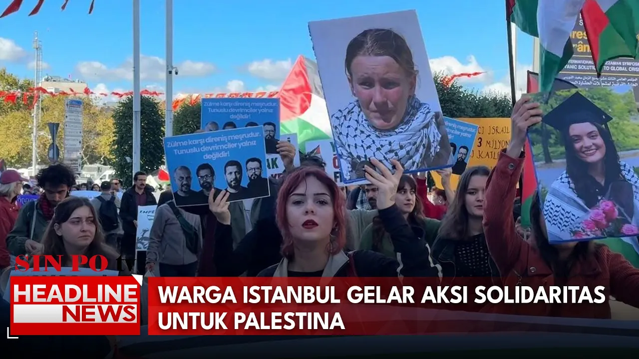 Warga Istanbul Gelar Aksi Solidaritas Untuk Palestina